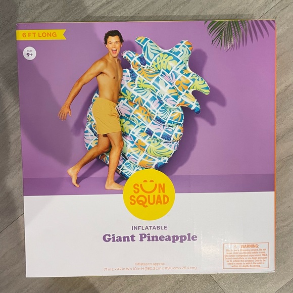 Sun Squad Other - Sun Squad Inflatable Giant Pineapple Ages 9+ New 6 feet long